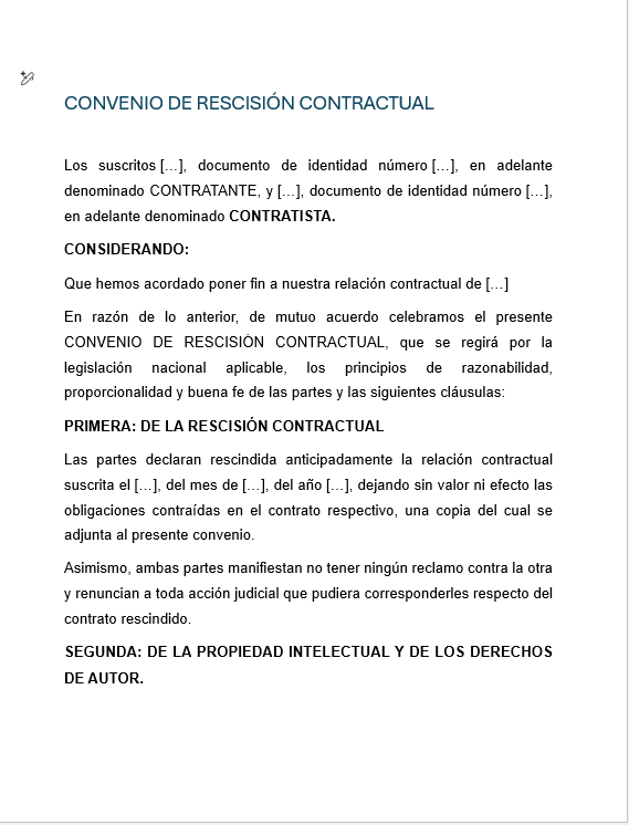 Rescisión de Contrato