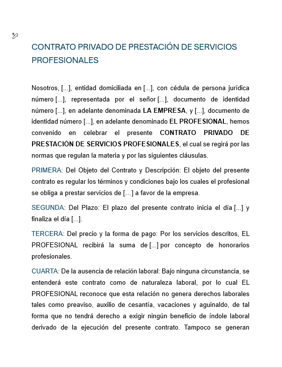 Contrato de Servicios Profesionales
