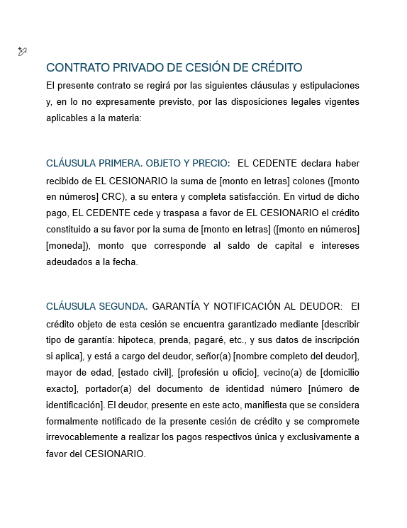 Cesión de Crédito