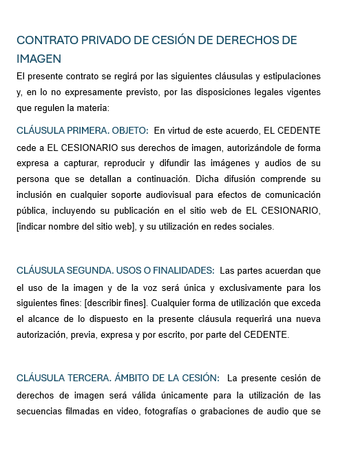 Cesión de Imagen
