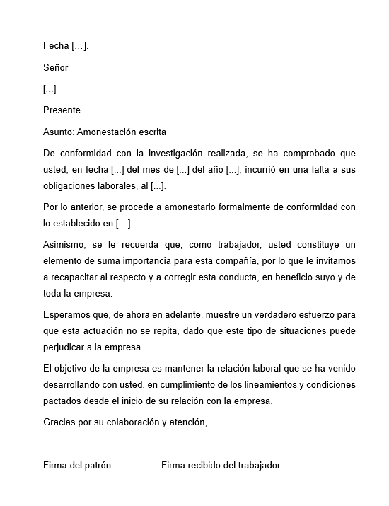 Carta de Amonestación