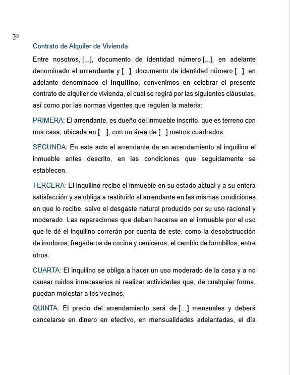 Contrato de Alquiler de Vivienda