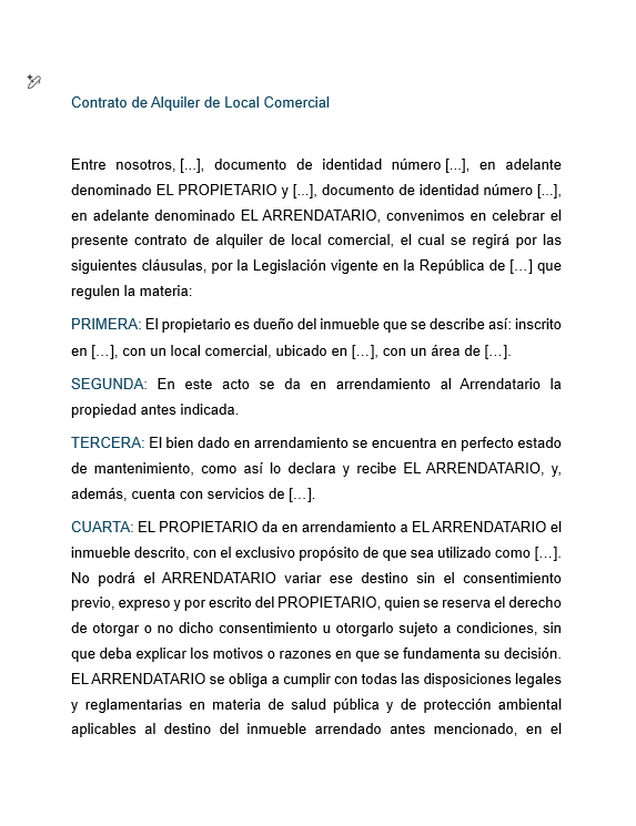 Contrato de Alquiler de Local Comercial