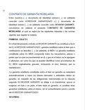 Contrato de Garantía sobre Bien Mueble