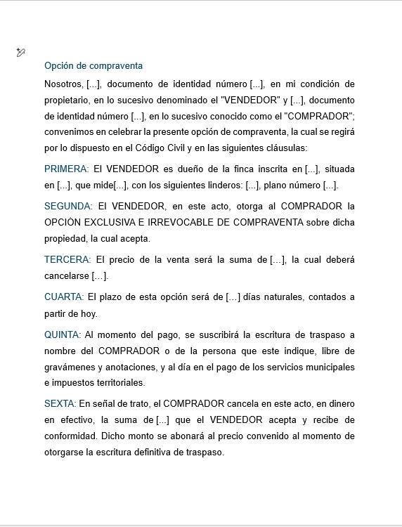 Opcion de Compraventa