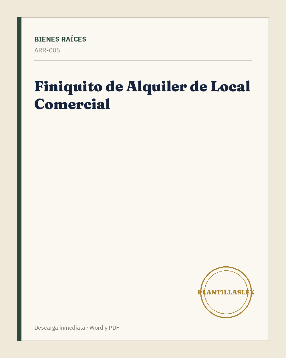 Finiquito de Contrato de Alquiler de Local Comercial