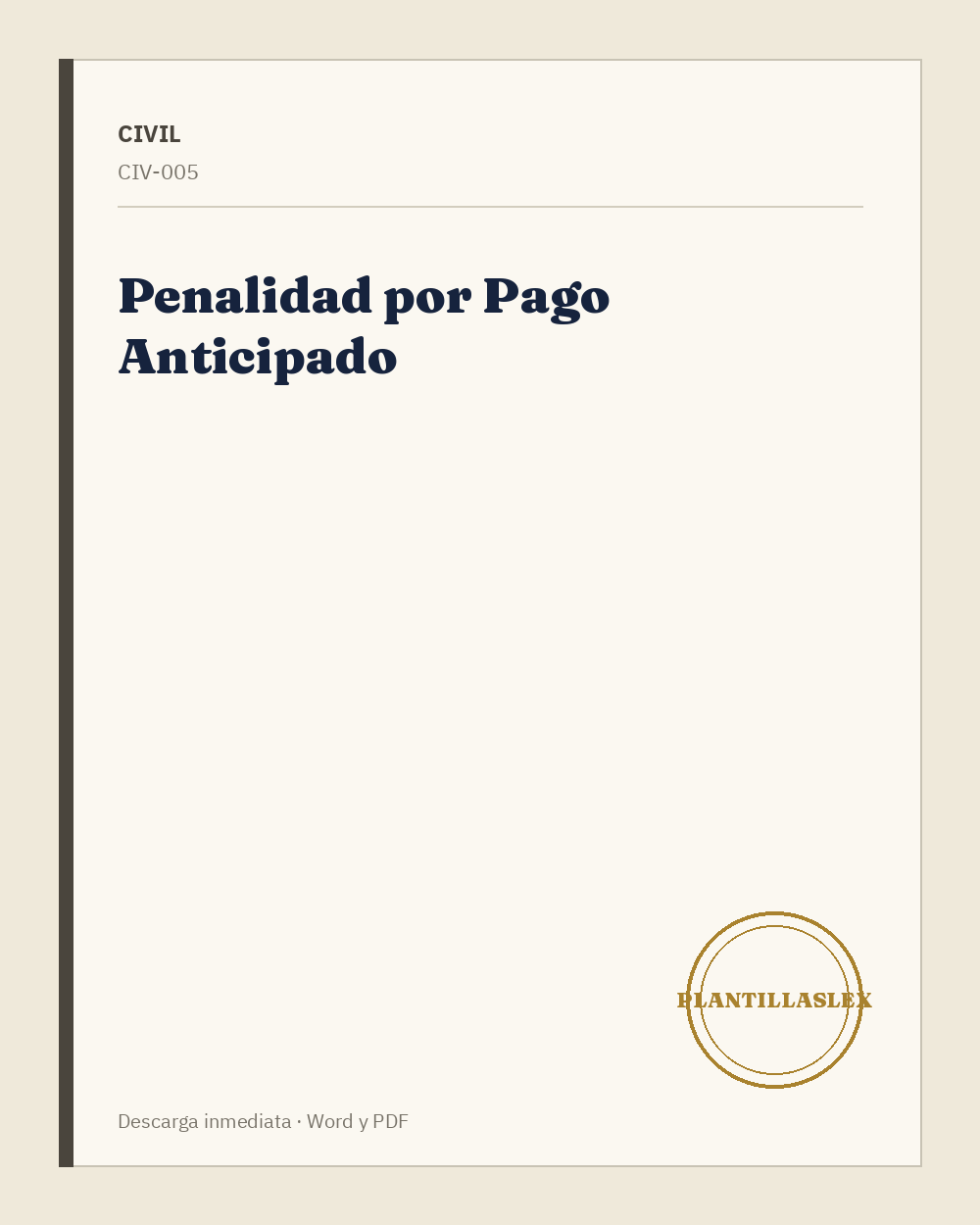 Penalidad por Pago Anticipado