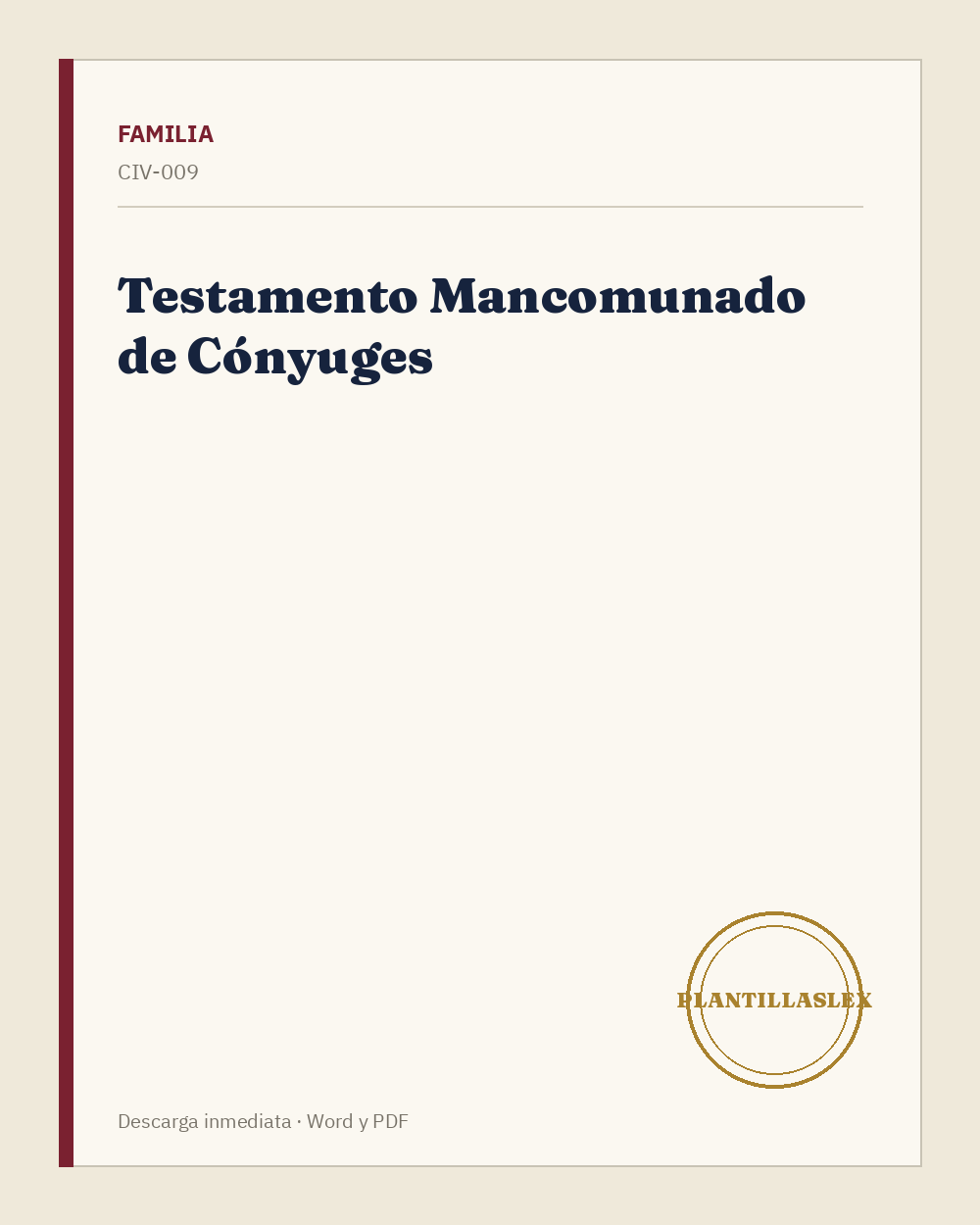 Testamento Mancumunado de Cónyuges (Ejemplo)
