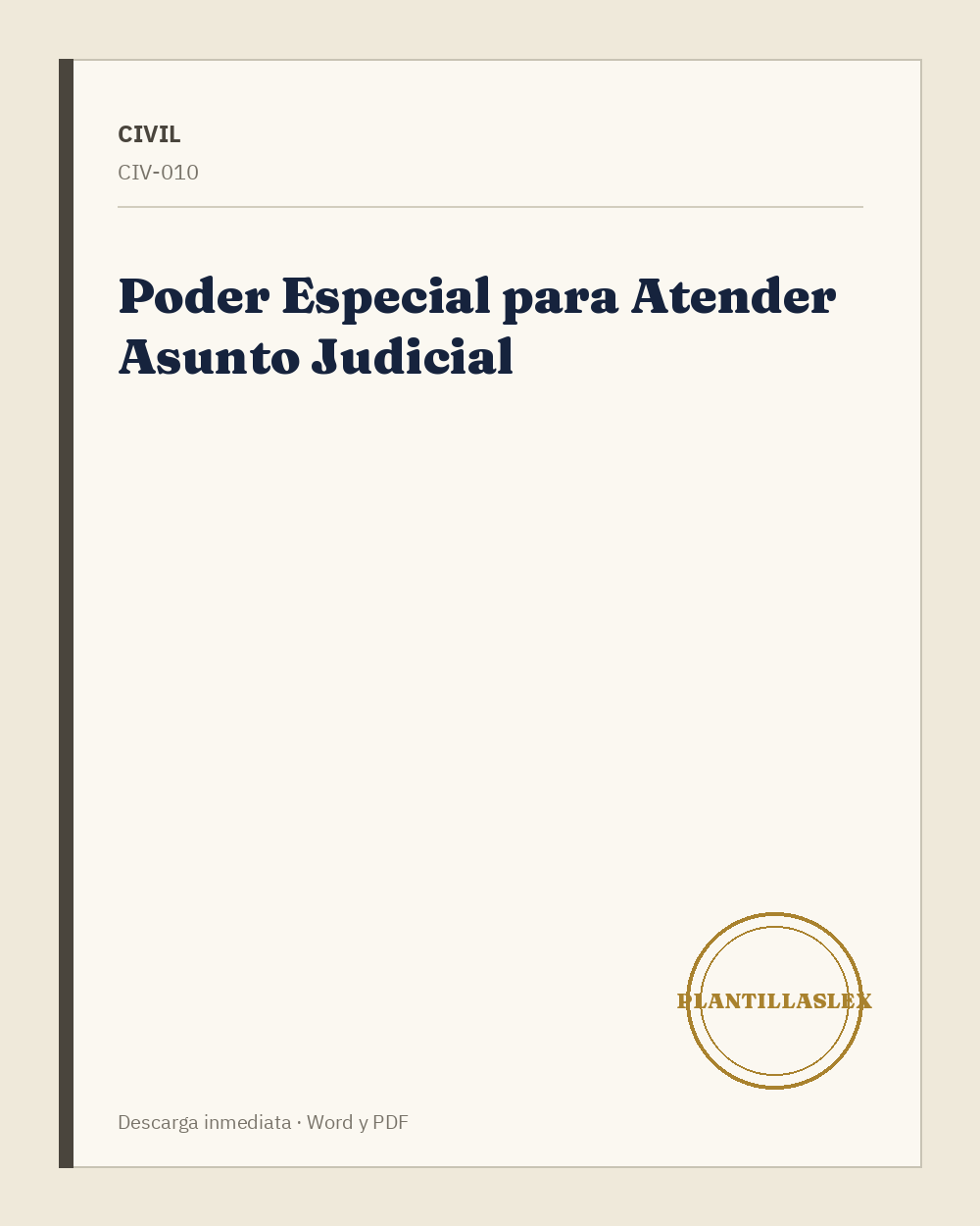 Poder Especial para Atender Asunto Judicial