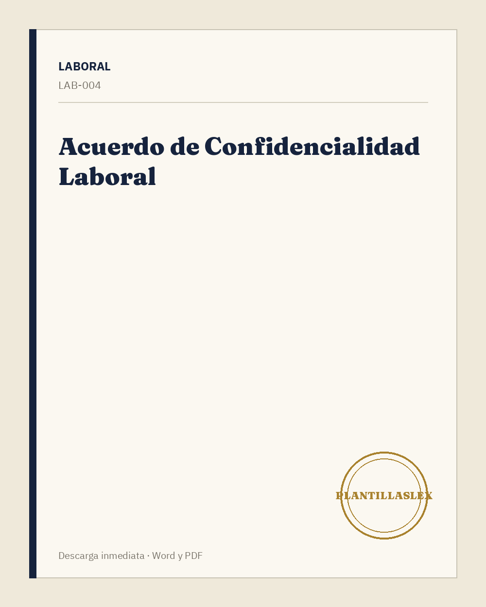 Acuerdo de Confidencialidad Laboral