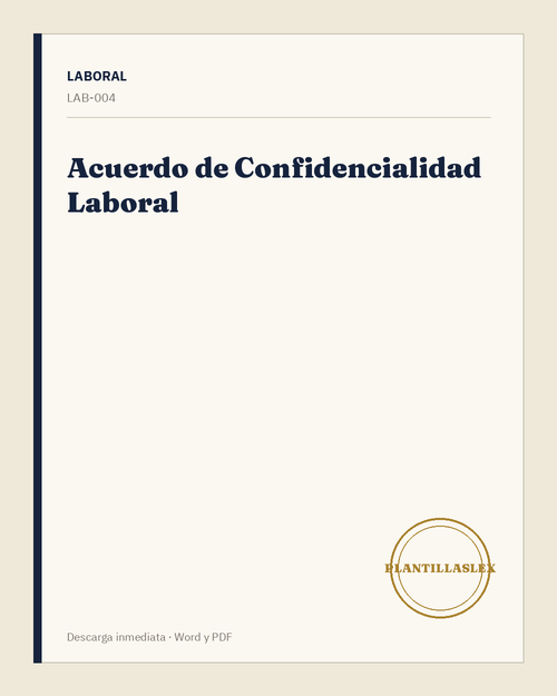 Acuerdo de Confidencialidad Laboral