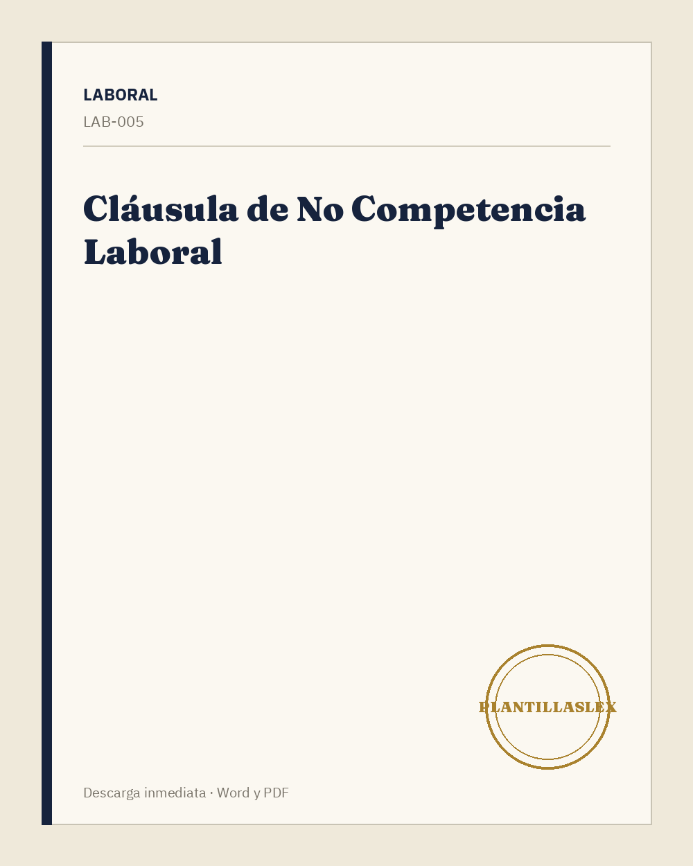 Cláusula de No Competencia Laboral