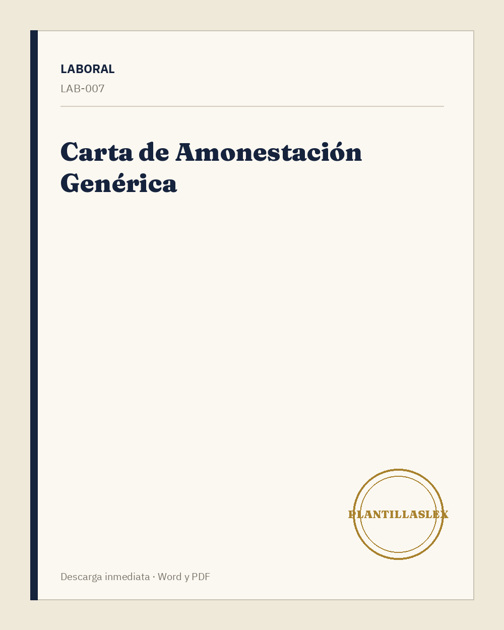 Carta de Amonestación Genérica