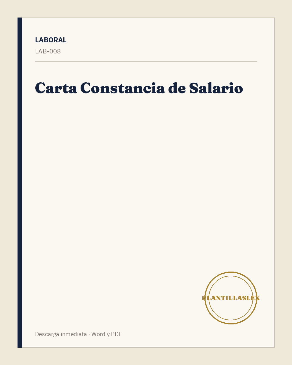 Carta Constancia de Salario