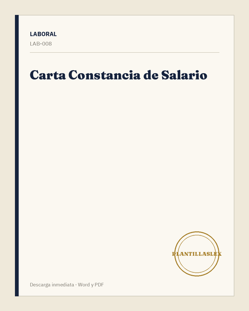 Carta Constancia de Salario